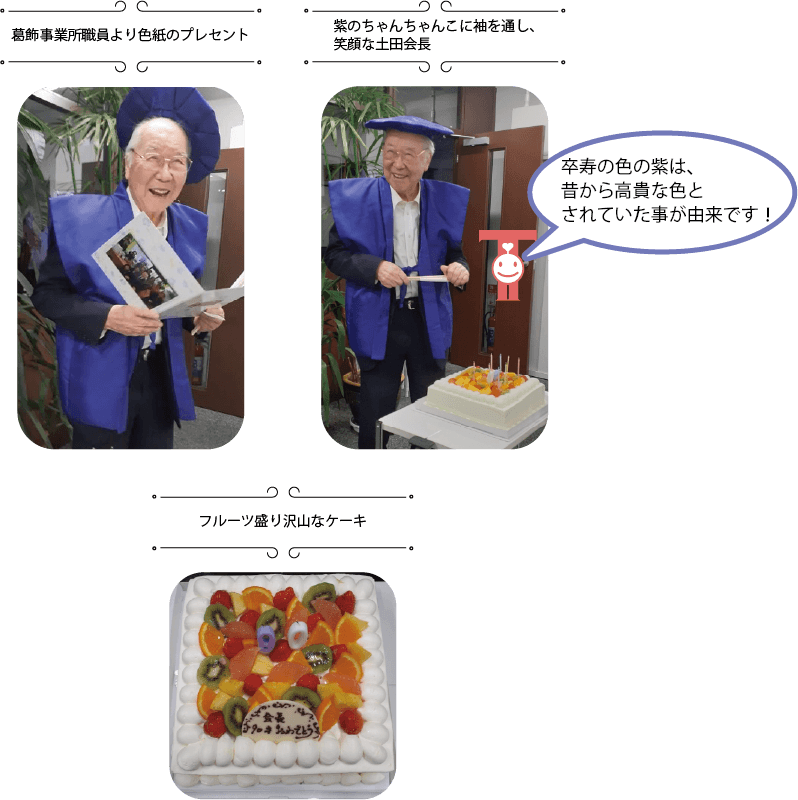 トーリツ　祝 卒寿　会長のお誕生日